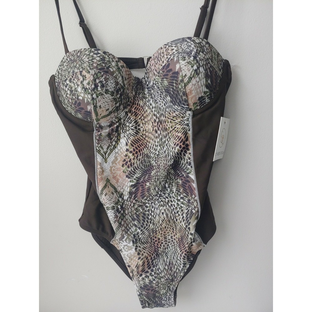 Women’s One-Piece Swimsuit - Neutral Snake Print